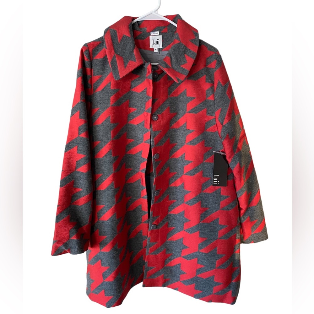 Luii Red/grey houndstooth Jacket. M